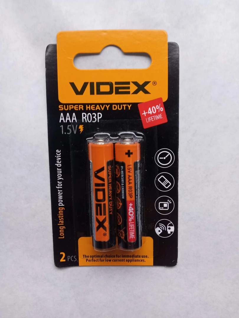  за упаковку Батарейки Videx R03, AAA 