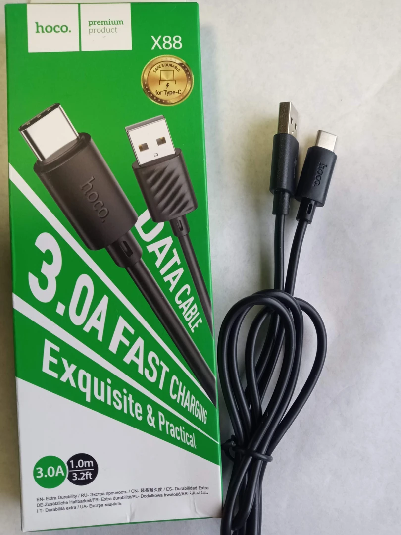 Кабель USB-Type C, кабель HOCO для телефона и планшета, cable USB Type-C, шнур зарядки Type-C