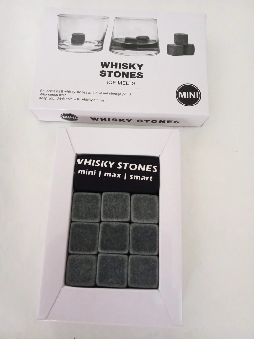 Камни для виски Whiskey Stones 9 штук с мешочком для хранения камни для охлаждения виски