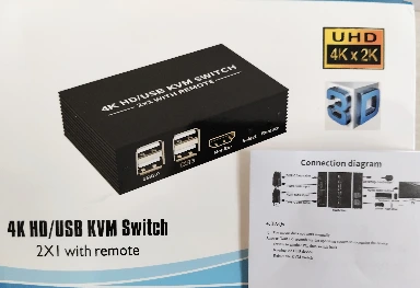 KVM свич переключатель HDMI USB коммутатор KVM Switch 2-1, монитор для 2х компьютеров