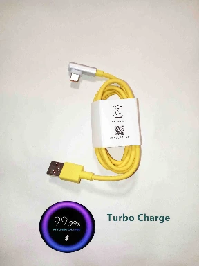 Кабель супер быстрой зарядки Mi Turbo Charge для Xiaomi USB Type-C 1м, угловой штекер Type-C