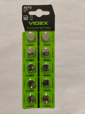 Батарейка Videx AG10, LR1130 часовая 389 LR54