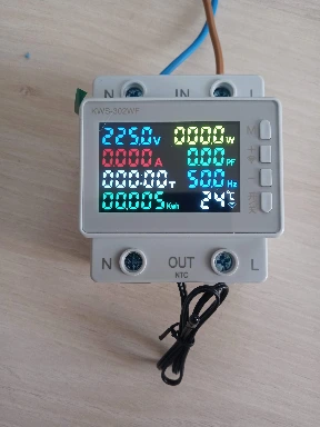 WIFI цифровой измеритель KWS-302WF 63А DIN-рейку счетчик-измеритель, напряжение, ток, мощность, время, электрическая энергия, температура, частота и коэффициент мощность