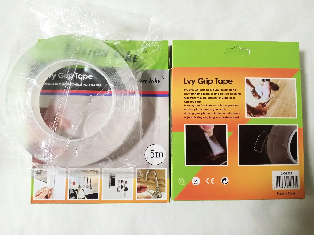 Ivy Grip Tape lvy 2мм*2см*5метра Прозрачный двухсторонний скотч Крепежная лента