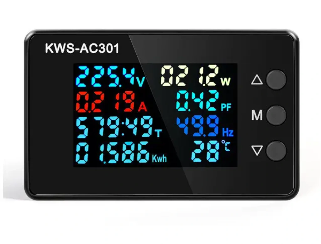 Цифровой вольтметр амперметр ваттметр частотомер KWS-AC301, 50-300V 100А 