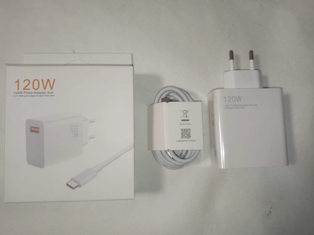 Комплект сетевой адаптер зарядка 120W + кабель USB Type-С, быстрое зарядное устройство для телефона